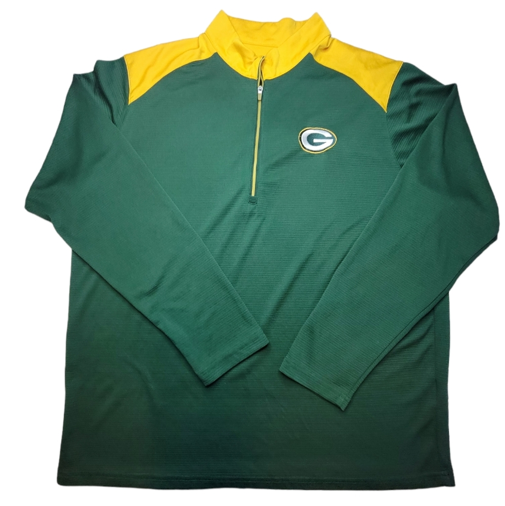 Green Bay Packers NFL 1/4 Zip-Up Green long Sleeve Pullover Antigua Men's XL